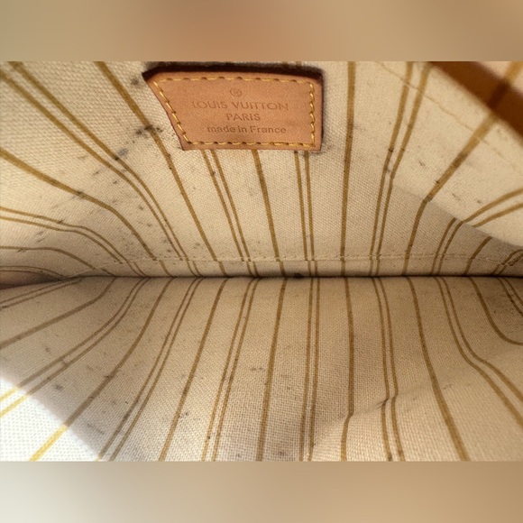 LOUIS VUITTON Damier Azur Canvas Neverfull Pochette Zippered Clutch Bag. - Picture 12 of 12